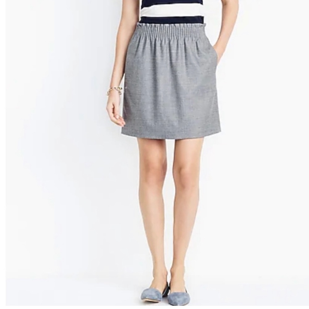 J.Crew Merchantile Wool Boardwalk Skirt in Grey Size 8